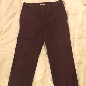 Loft linen capris, plum/burgundy